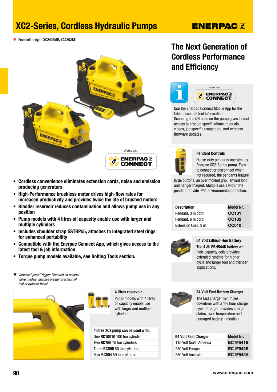 Enerpac XC2304SA Cordless Electric Pump