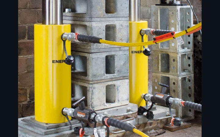 Enerpac hydraulic cylinder for heavy lifting and machinery positioning — available from AD Automation